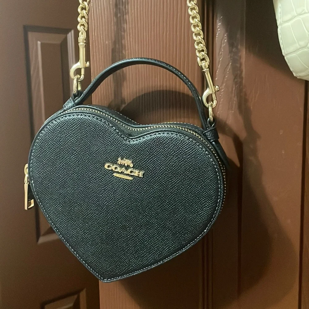Coach | Bags | Black Coach Heart Purse | Poshmark